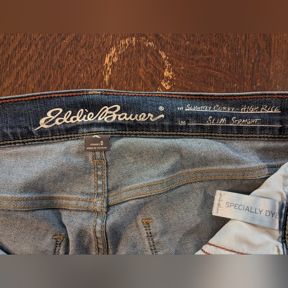 Eddie Bauer slim straight curvy fit size 8 jeans - Picture 3 of 4